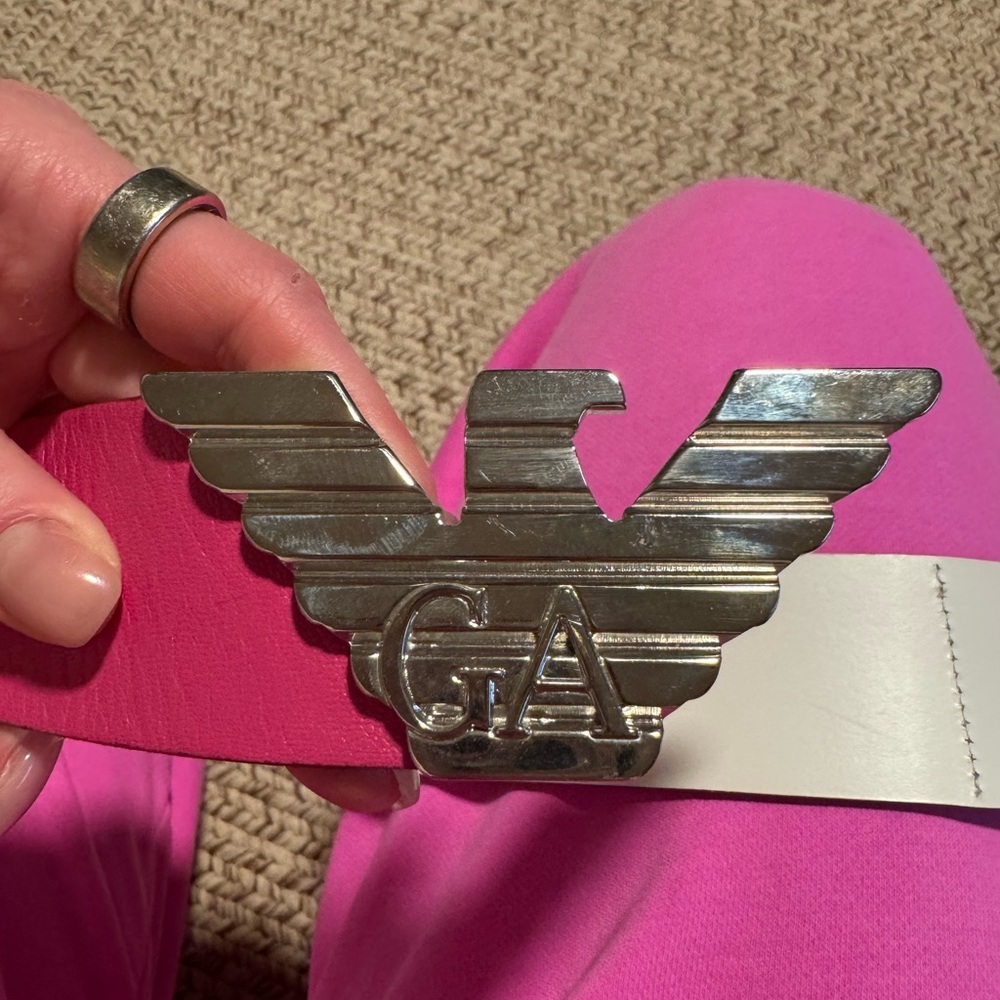 Women's Pink Belt with Silver Buckle
